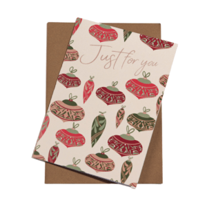 Just for You A6 Christmas Greeting Card with Gold Envelope