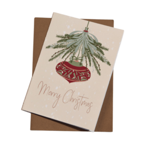 Merry Christmas A6 Greeting Card with Gold Envelope