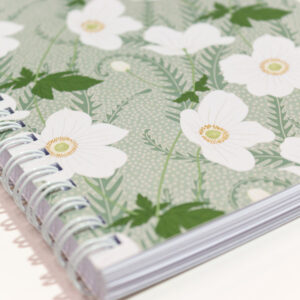 Japanese Anemone Spiral Bound A5 Notebook