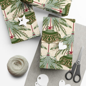 Green Bauble Foliage Christmas Gift Wrap