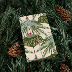 Green Bauble Foliage Christmas Gift Wrap